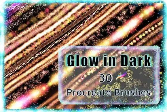 Procreate Brush Glow Neon Glitter Light