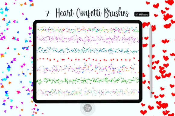 Procreate Brush Heart Confetti