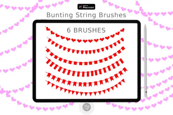 Procreate Brush Set with Bunting Flags