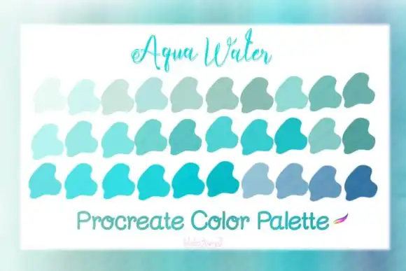 Procreate color palette Blue Aqua