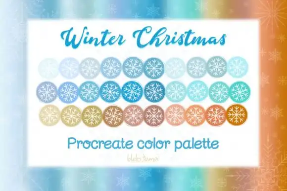 Procreate color palette Winter Christmas