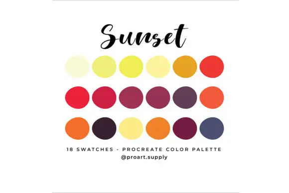 SUNSET PROCREATE Color Palette