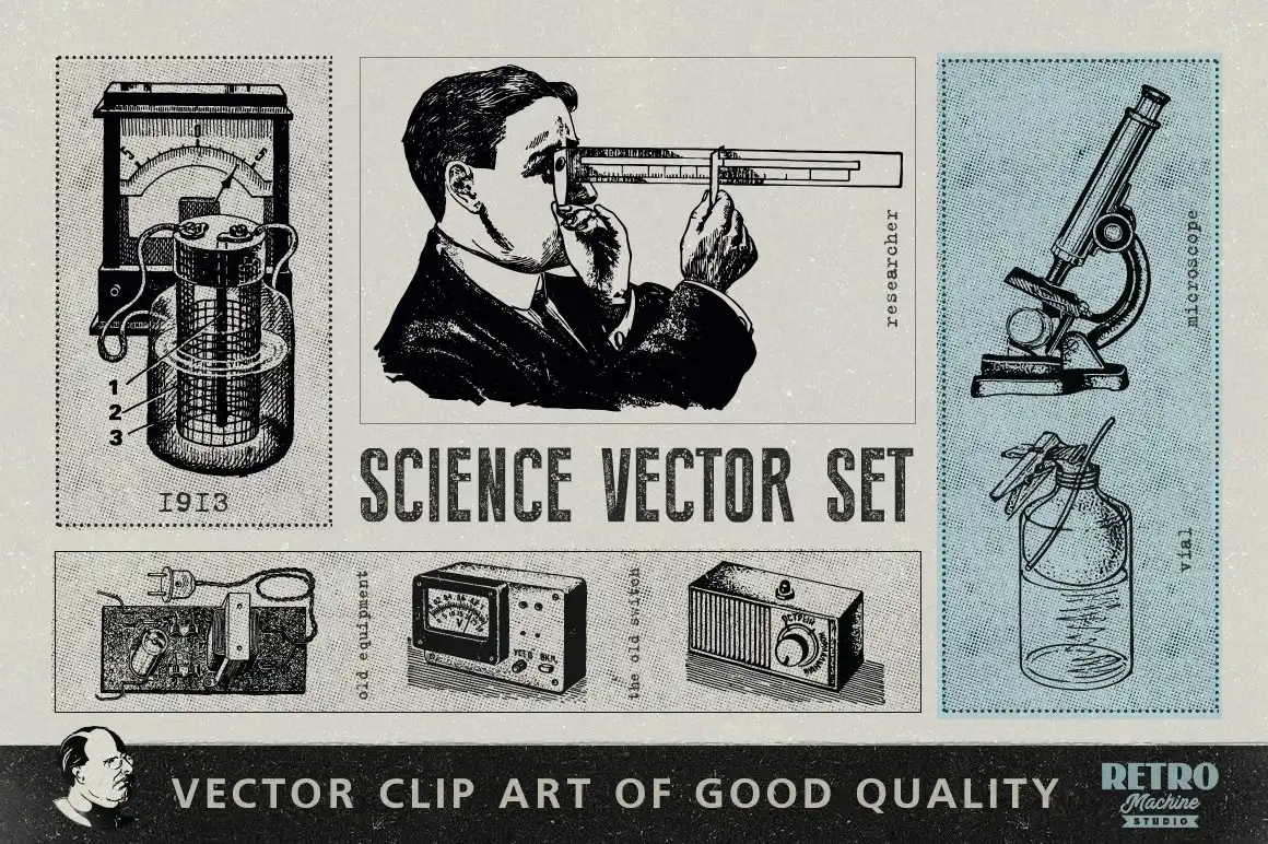 Science Retro Set 5 science retro set (1) 34946