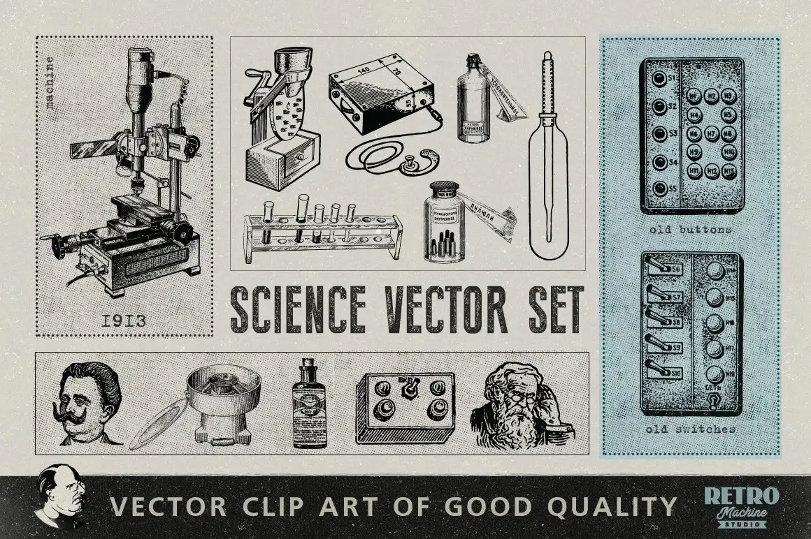 Science Retro Set 4 science retro set (3) 34983
