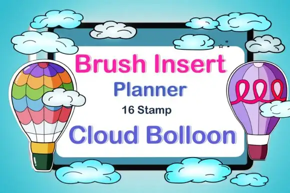Stamp Cloud Balloon Brush Insert Planner