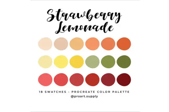 Strawberry Lemonade Procreate Color Palette