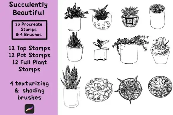 Procreate Color Palettes Bundle - 14 Packs 4 succulently beautiful procreate stamps graphics 11965759 2 580x387 34303