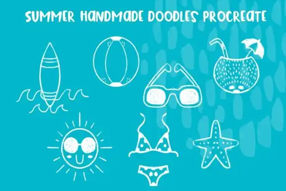 Summer Icons Procreate Brushes
