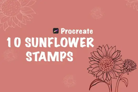 Sunflower Procreate Brush Stamps