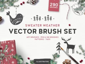 sweater weather vector brush set 29223
