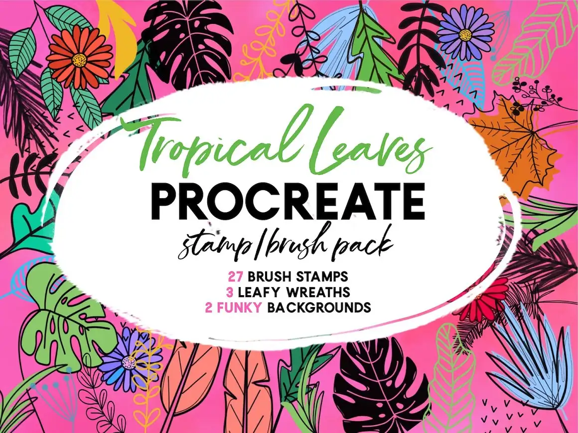 Tropical Leaves Stamps Procreate