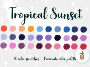 tropical sunset procreate palette graphics 9286184 1 1 580x386 34286