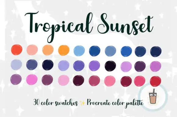 Tropical Sunset Procreate Palette