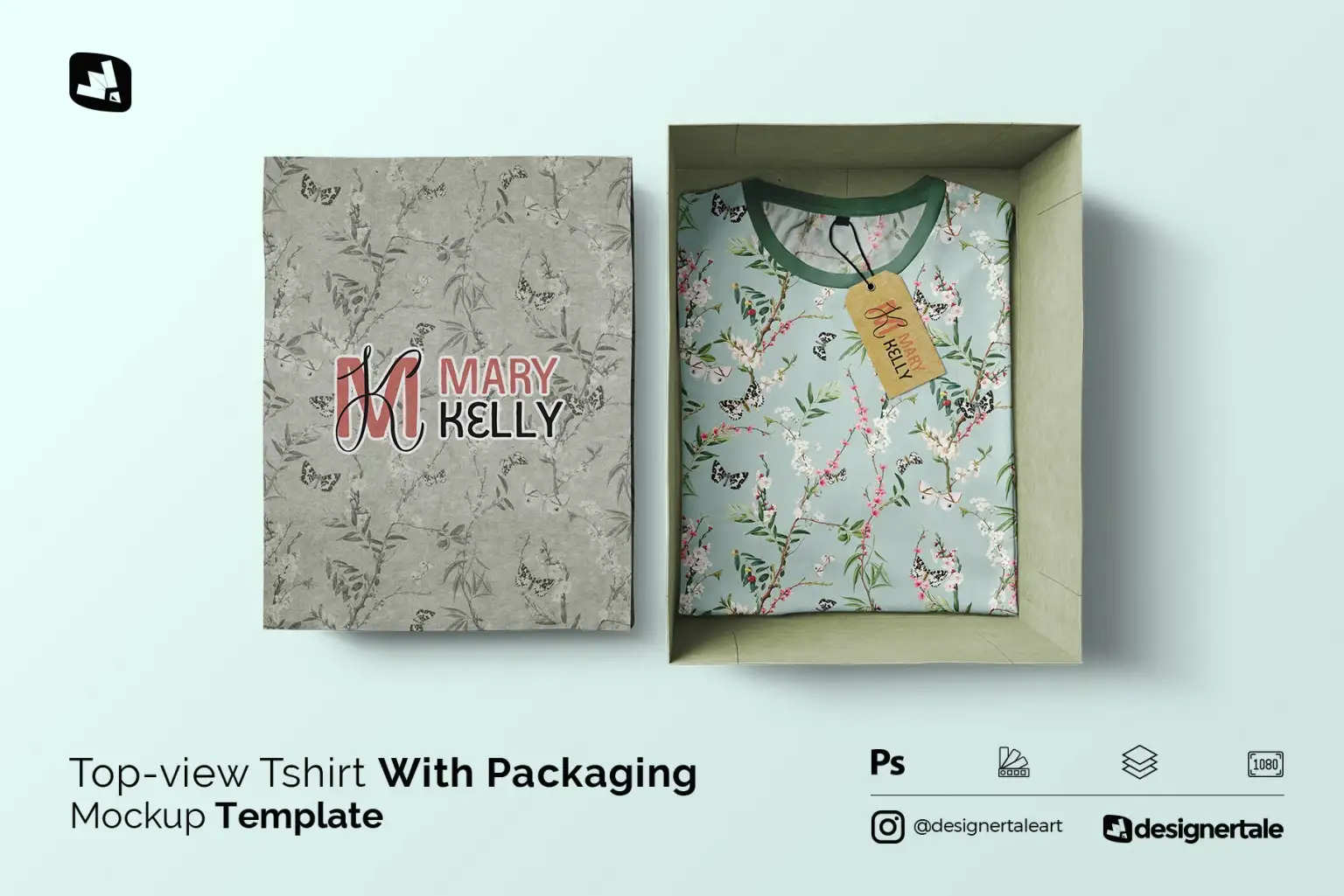 Tshirt With Packaging Mockup 7 tshirt with packaging mockup 26721