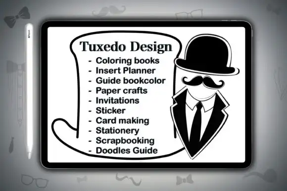 Tuxedo Shirts Bow Tie Brush Stamps 3 tuxedo shirts bow tie brush stamps graphics 12692858 2 580x387 24266