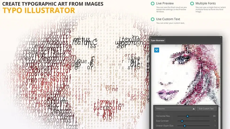 Adobe Photoshop Actions and Templates Bundle - 3 Items 5 typo illustrator (3) 27059