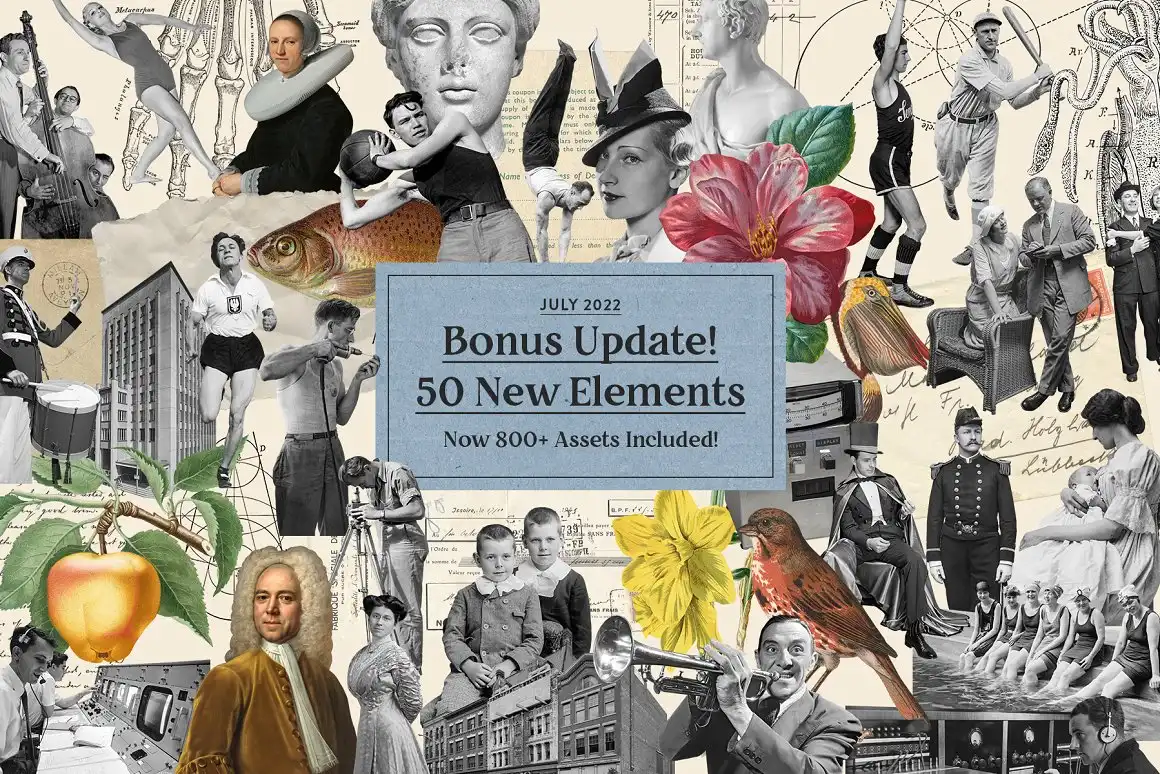 Vintage Collage Creator 750+ Assets