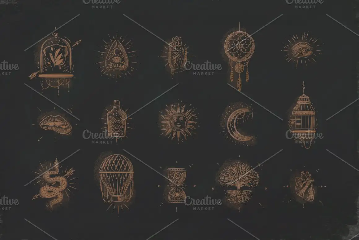 Vintage Magic Symbols 7 vintage magic symbols (3) 17058
