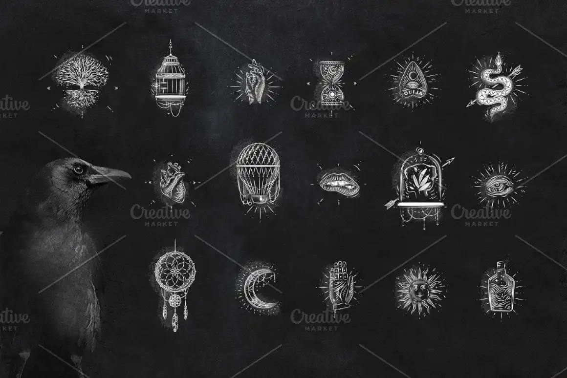 Vintage Magic Symbols 6 vintage magic symbols (4) 17059