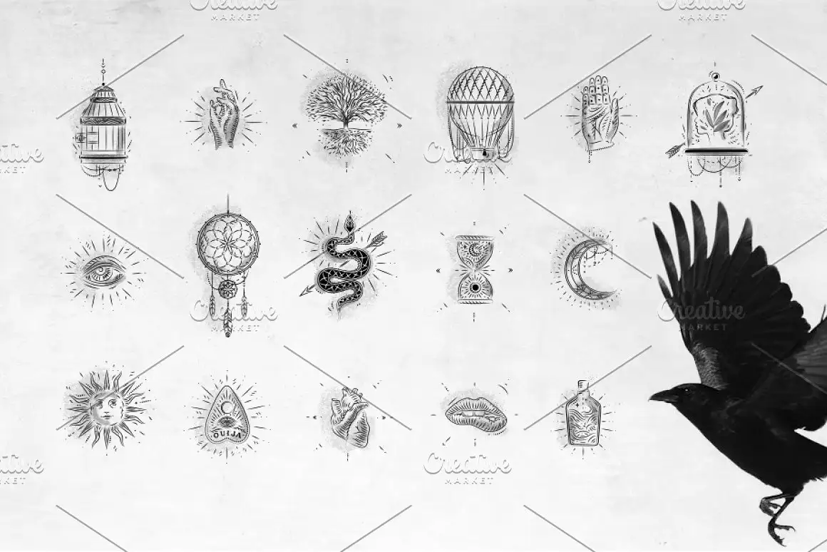 Vintage Magic Symbols 5 vintage magic symbols (5) 17060