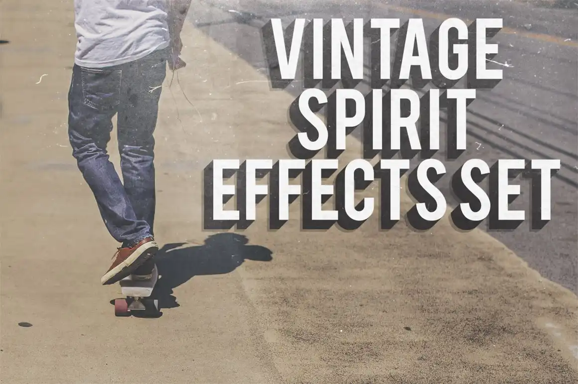 Adobe Photoshop Vintage Photo Overlay Bundle - 18 Overlays 5 vintage spirit effects set 33901