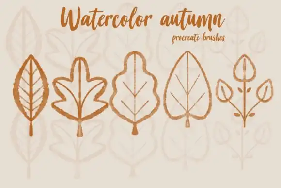 Watercolor Autumn Leafs Procreate