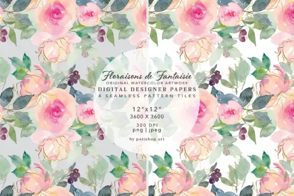 Watercolor Blush Gold Digital Paper Pack
