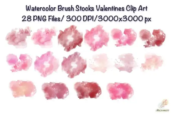 Watercolor Brush Stocks Valentines 6 watercolor brush stocks valentines 1 17215