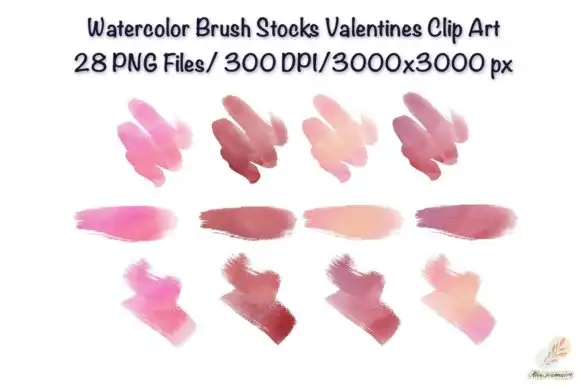 Watercolor Brush Stocks Valentines 5 watercolor brush stocks valentines 2 17216