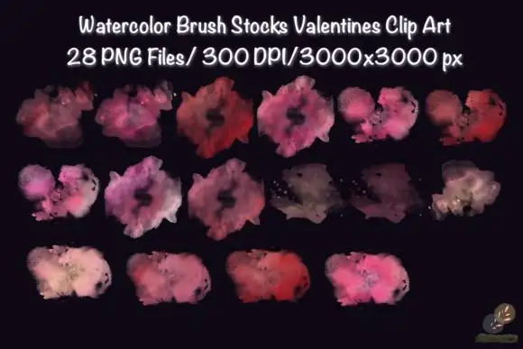 Watercolor Brush Stocks Valentines 4 watercolor brush stocks valentines 3 17217