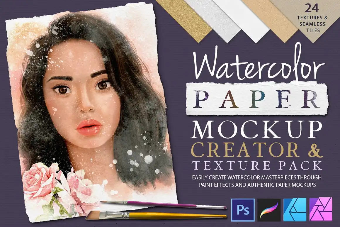 Watercolor Paper Mockup - Texture Pack
