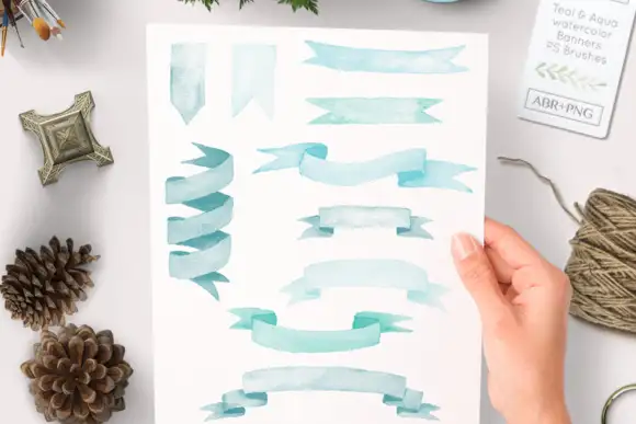 Watercolour Photoshop PS Brushes Banners Including Teal Bonus 3 watercolour photoshop ps brushes banners including teal bonus png by by lef 1 580x387 19382