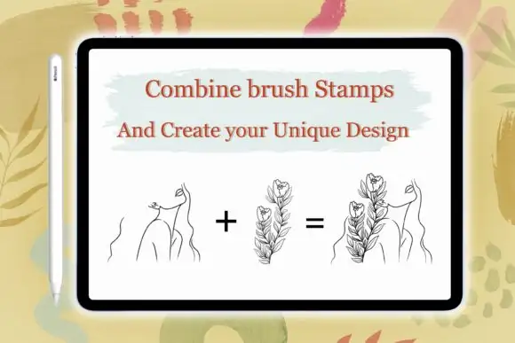 Woman Beautiful and Florals Stamp Brush 5 woman beautiful and florals stamp brush graphics 12590288 2 580x387 23711