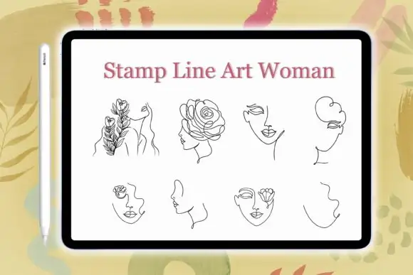 Woman Beautiful and Florals Stamp Brush 7 woman beautiful and florals stamp brush graphics 12590288 3 580x387 23644