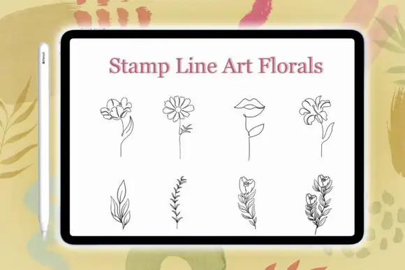 Woman Beautiful and Florals Stamp Brush 9 woman beautiful and florals stamp brush graphics 12590288 5 580x387 23495