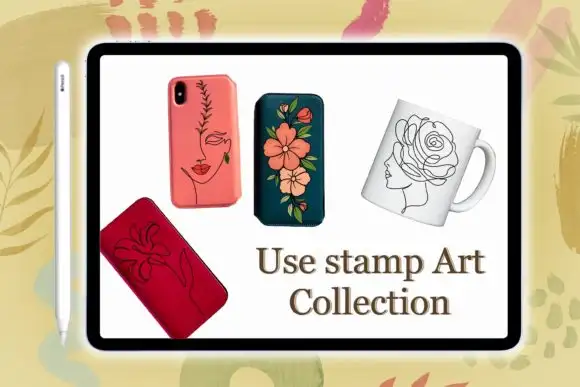 Woman Beautiful and Florals Stamp Brush 3 woman beautiful and florals stamp brush graphics 12590288 6 580x387 23855