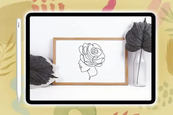 Woman Beautiful and Florals Stamp Brush 10 woman beautiful and florals stamp brush graphics 12590288 7 580x387 23475