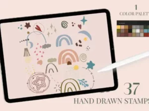 abstract boho rainbow procreate stamps graphics 5388389 2 580x383 36480