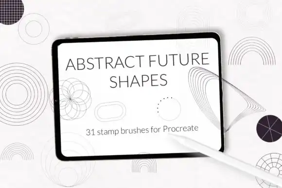 Abstract Futuristic Shapes for Procreate