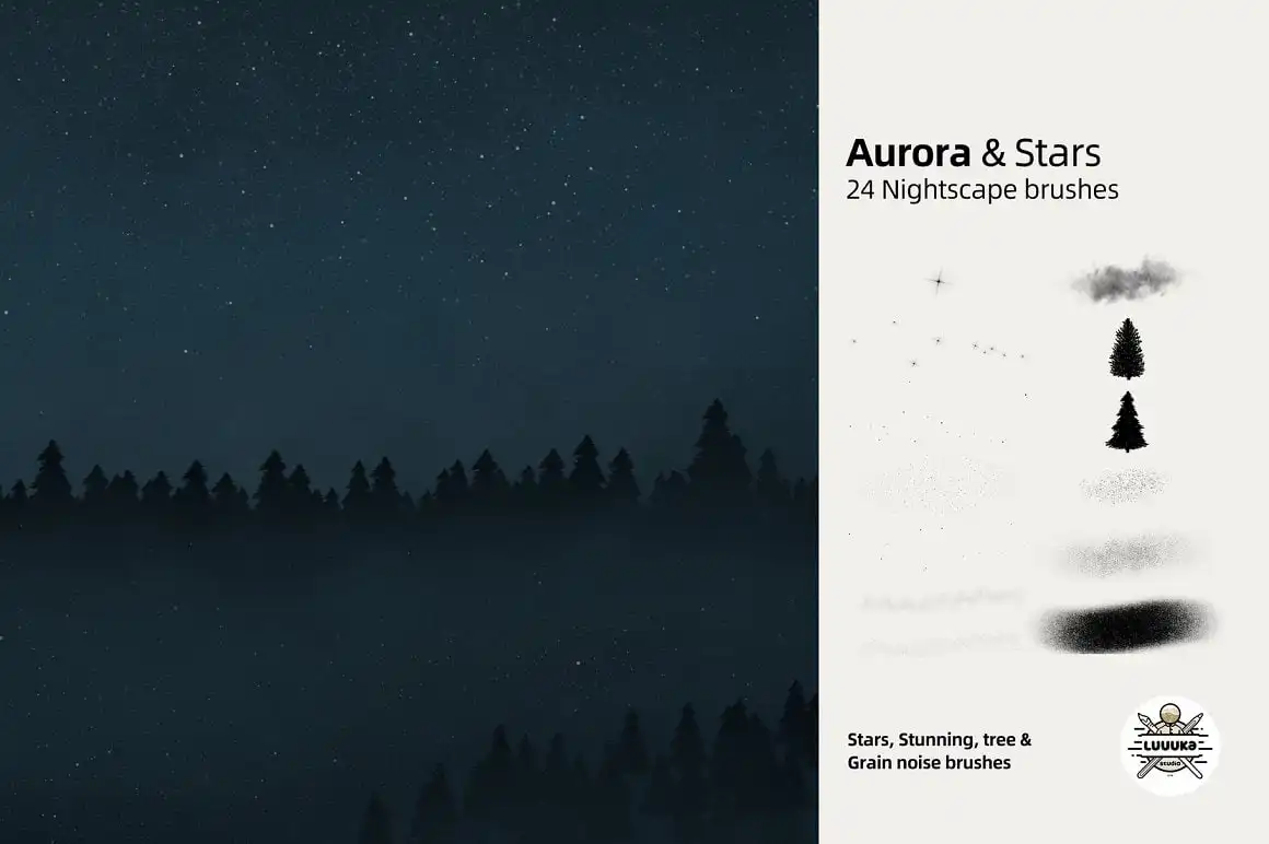 Aurora & stars brushes for procreate 6 aurora & stars brushes for procreate (4) 35714