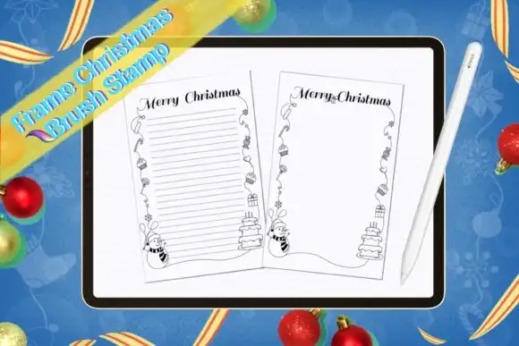 Brush Stamp Frame Christmas Paper 5 brush stamp frame christmas paper graphics 8885700 2 580x387 44616