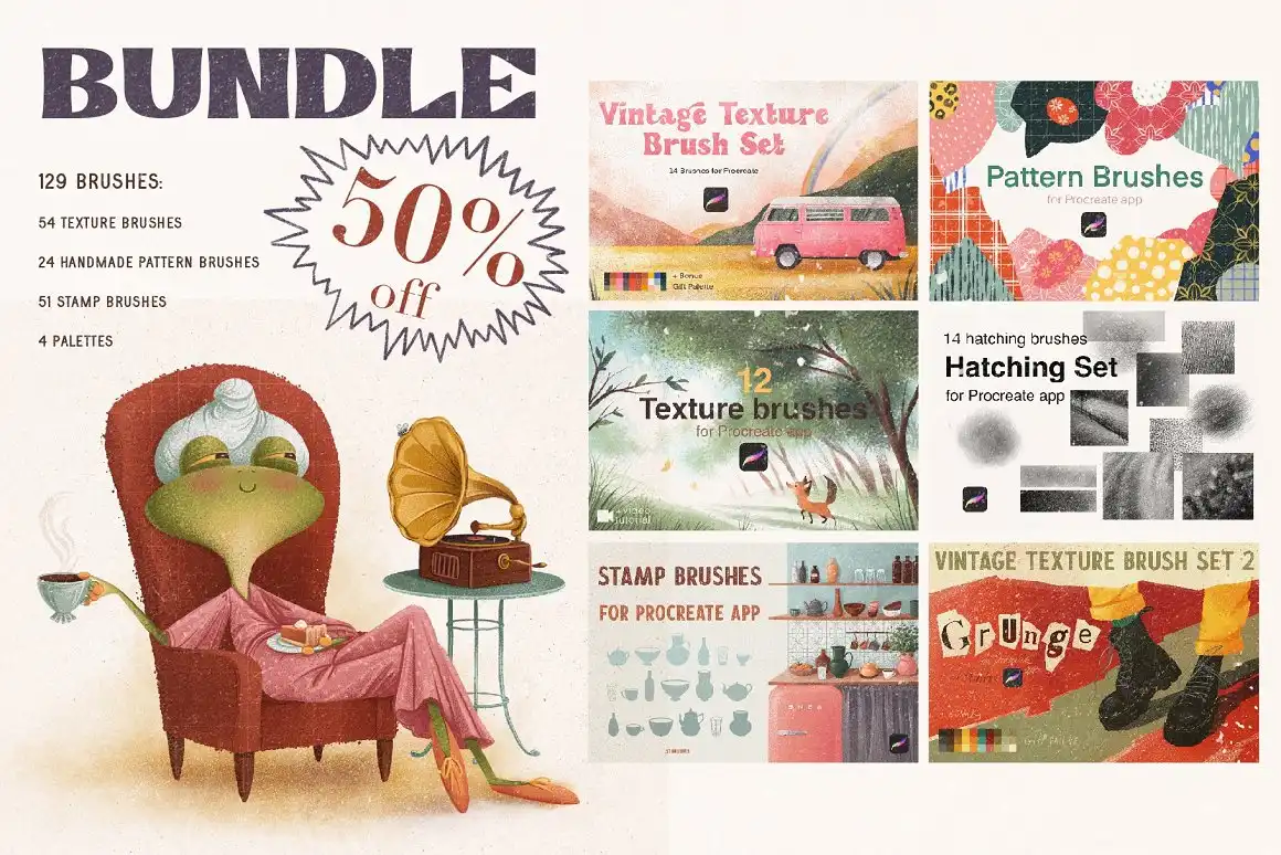 BUNDLE Brushes for Procreate 9 bundle brushes for procreate 42096