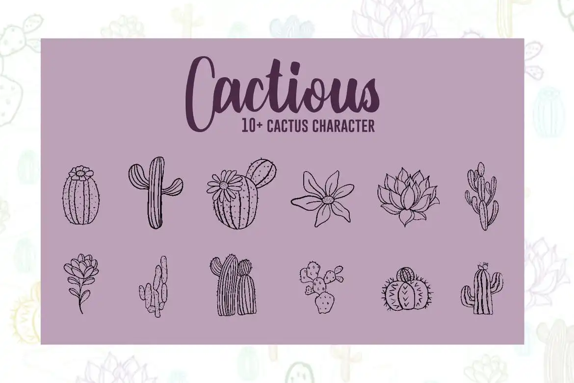 Cactious Stamp Brushes 4 cactious stamp brushes (2) 30964