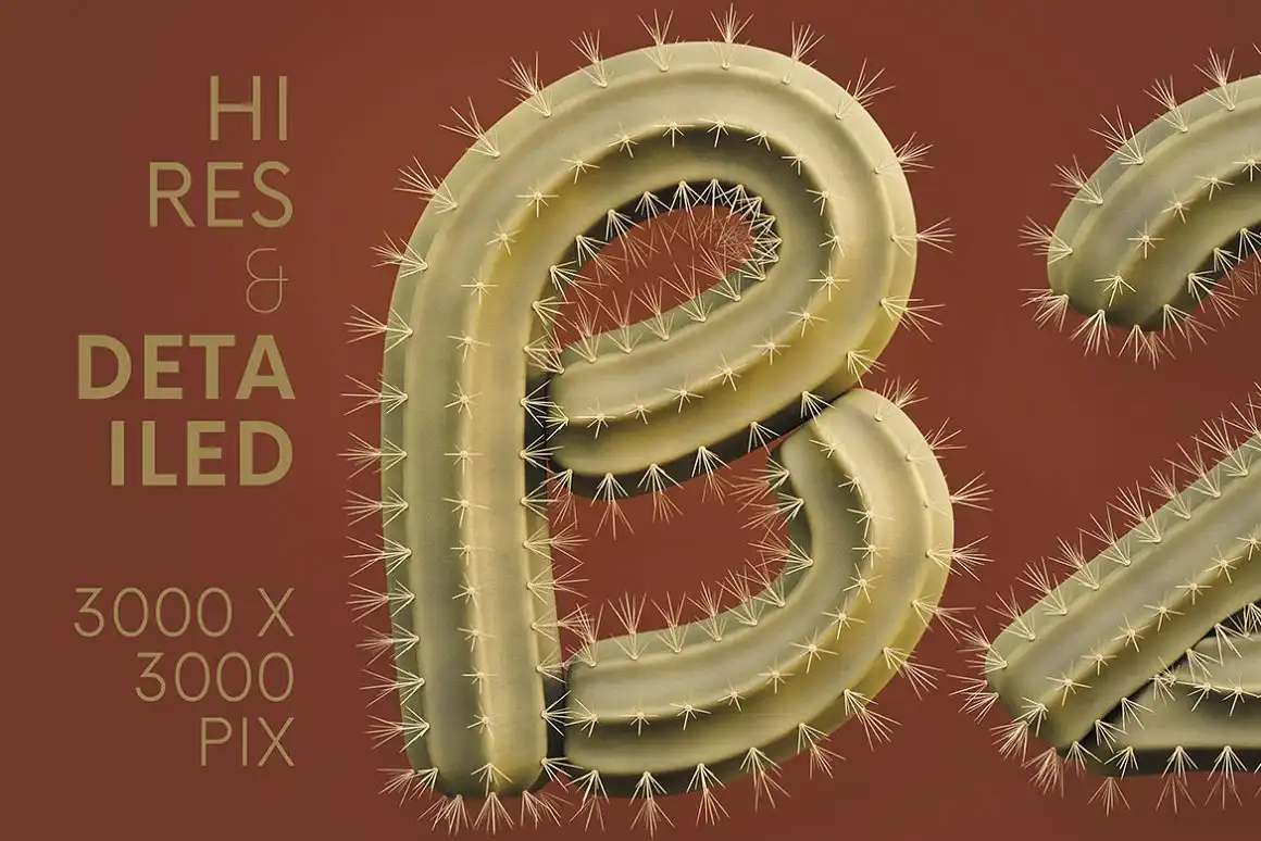 Cactus - 3D Lettering 4 cactus 3d lettering (1) 41002