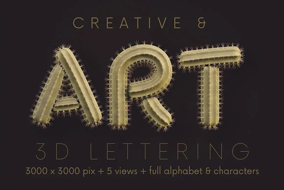 Cactus - 3D Lettering 8 cactus 3d lettering (3) 39916