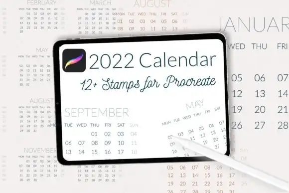 Calendar 2022 Grid for Procreate