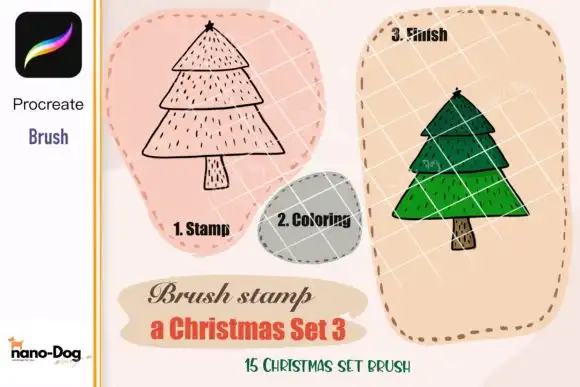 Christmas ornaments brush stamps