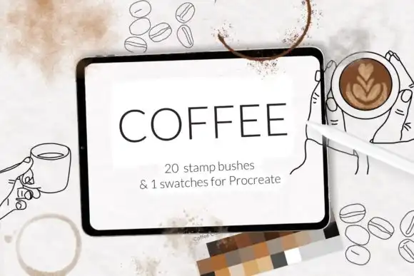 Coffee Stain Coffee Cup Stamp Brush