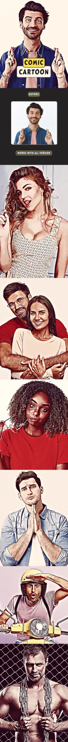 Comic Cartoon Effect - Photoshop Action