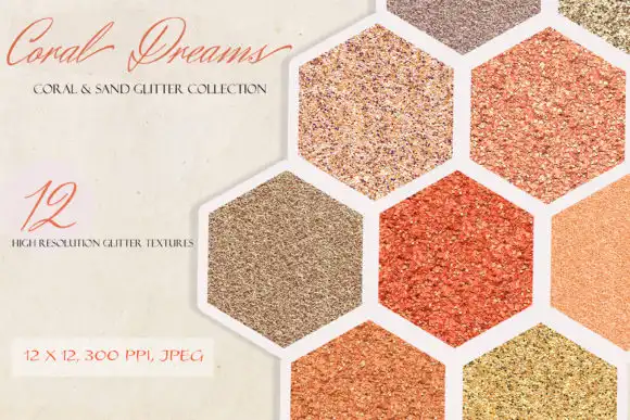 Coral Dream Glitter & Foil Textures